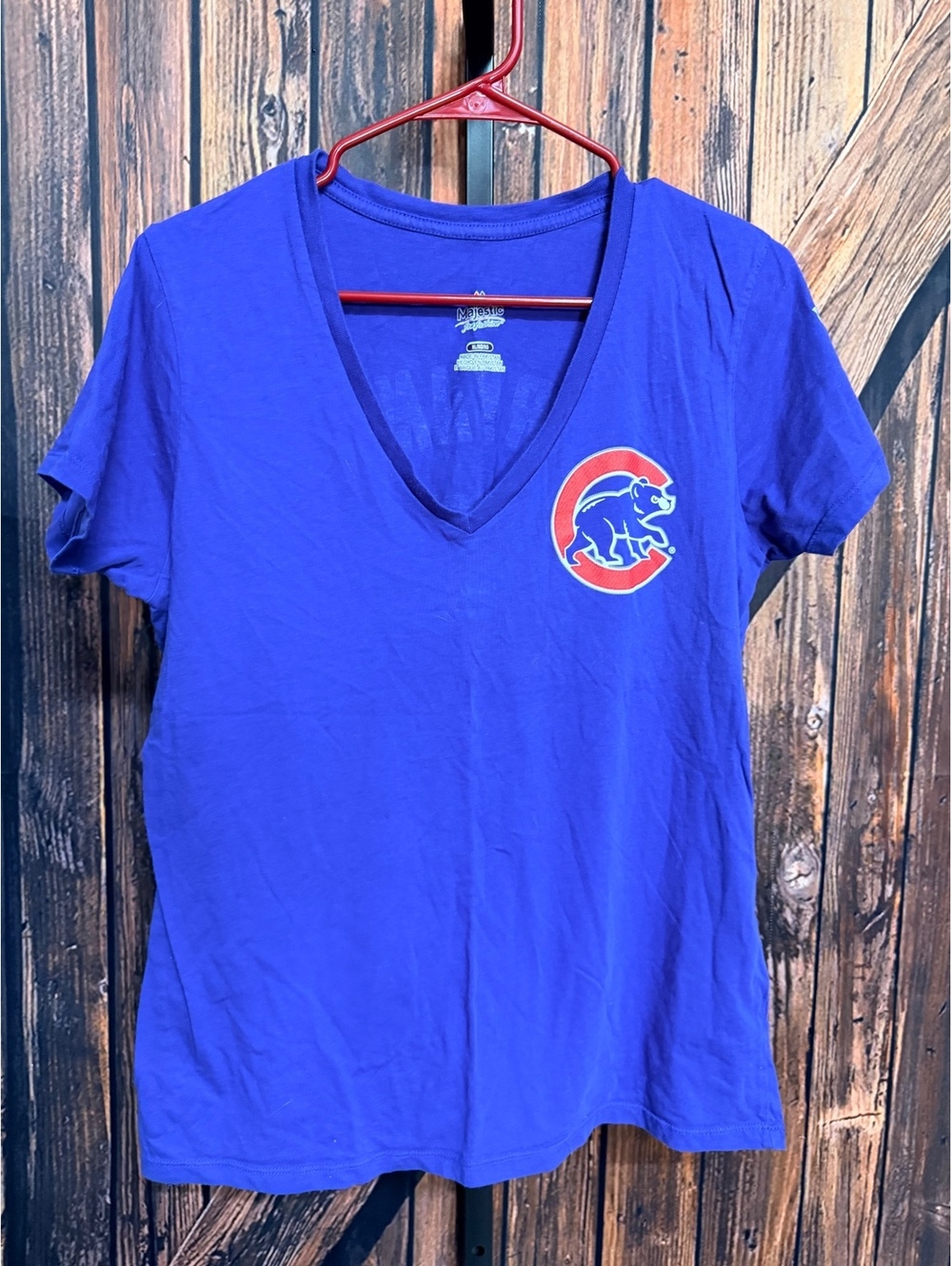 Majestic Chicago Cubs Bryant #17 Blue V-Neck T-Shirt XL